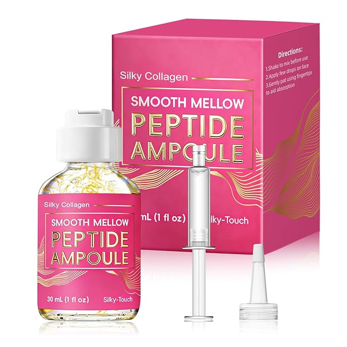 Deep Collagen & Peptide Serum – Hydrolyzed Silk Facial Ampoule for Firming, Smoothing & Hydration, Lightweight Anti-Aging Serum 30ml