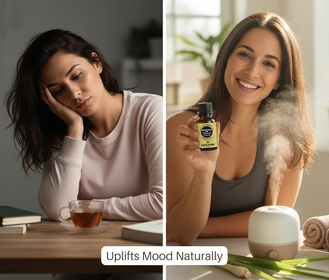 Earth N Pure Lemongrass Essential Oil | Steam Distilled | for Home Diffuser, Skin & Hair Care | with Glass Dropper - 50 ML