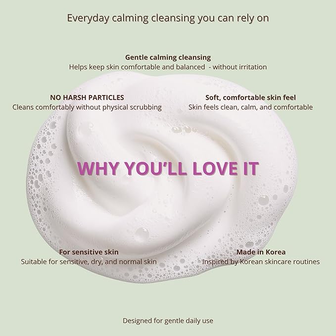 Azulene Cleansing Foam | Korean Foaming Face Wash | Calming Daily Cleanser for Sensitive & Stressed Skin | Removes Makeup & Sunscreen | K-Beauty Face Cleanser | 120 ml / 4.06 fl oz.
