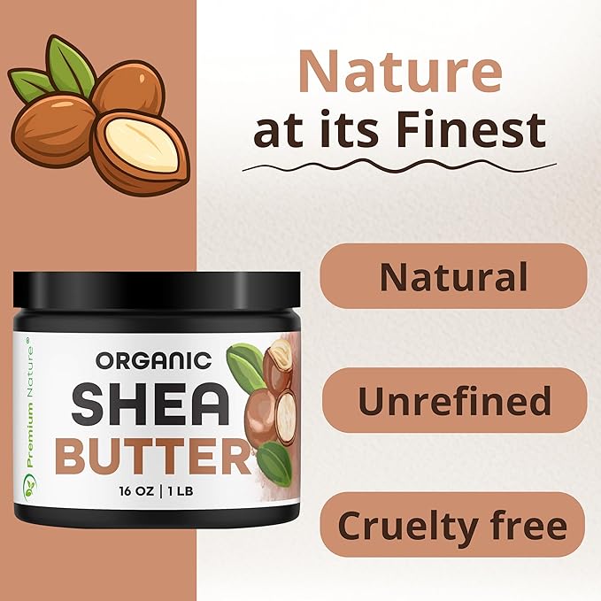 Pure Shea Butter Raw Organic for Skin Pure Virgin Unrefined Body Lotion Stretch Mark Skin Care Scar Cream Organic Shea Butter Raw Unrefined African Shae Manteca de Karite Organica Pura 1 LB, 16 oz