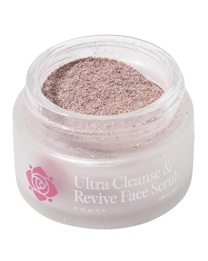 Frøya Organics Ultra Cleanse & Revive Face Scrub | Gentle Exfoliating Scrub with Arctic Rose Petals & Rice Powder | Natural Botanical Formula for Smooth Radiant Skin | 30ml