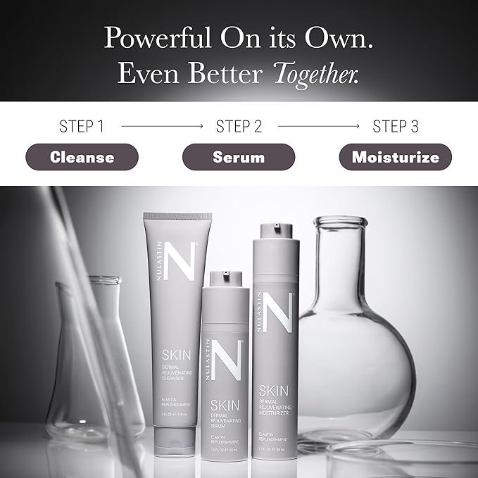 NULASTIN Dermal Rejuvenating Peptide Face Serum for Women with Elastin - Firming, Anti Aging, Barrier Repair, Plumping Hydrating Serum Sensitive & Mature Skin - Vegan, 1 Fl Oz