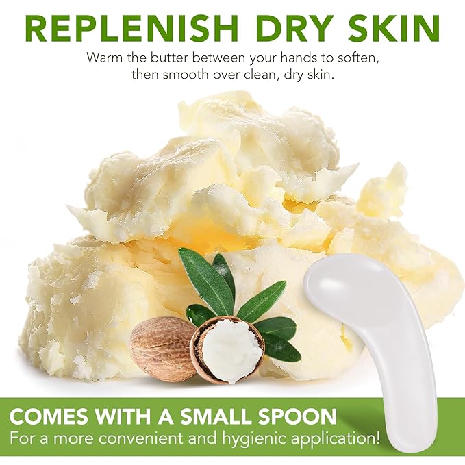 Shea Butter Raw Organic, 100% Pure & Natural Raw Unrefined Shea Butter Cream, Long-lasting Hydration For Body, Face,Dry Skin, Hair Care, Deep Nourishment Body Butter Lotion Cream, 7.8 OZ