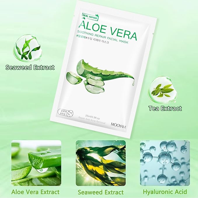 Facial Masks Skincare for Women,Moisturize Face Mask Sheet for Girl,Hydrating Face Mask for All Skin Types,Dry Skin & Sensitive Skin (10-Packs)
