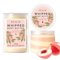 Princess Belle Peach Whipped Shea Body Butter, Body Moisturizer for Dry Skin, Smell Good, Peach Gifts for Women-2 Pack (3.4floz + 6.8 floz)
