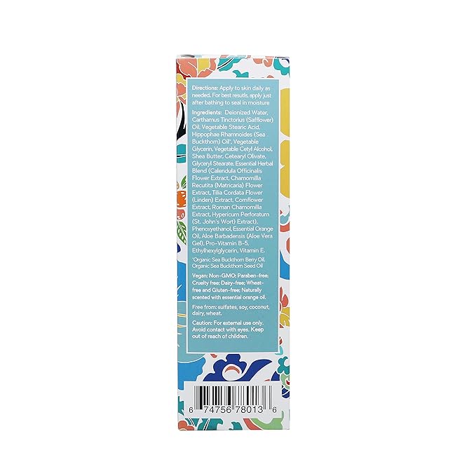 SeabuckWonders Organic Sea Buckthorn Body Lotion, Moisturizing Body Cream with Omega 3,6,7,9, Protects, Soothes Sensitive, Dry Skin, For All Skin Types, 6 Fl Oz