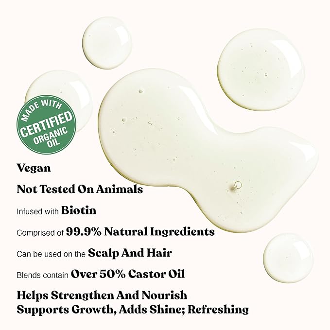 Red by Kiss Professional 99.9% Natural Hair Oil, Organic Vegan Oil Blend for Nourish & Refresh Hair, Biotin Infused, Moisturize Add Shine & Smooth Hair (Olive & Mint, 2.5 Fl Oz)