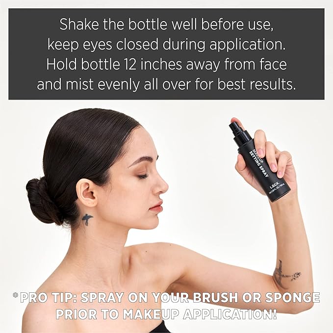 L.O.C.K. Makeup Setting Spray - Makeup Fixing Sealer Spray Mist, Vegan, Lightweight, Alcohol-Free Finish Spray, Long Lasting Natural, Hydrating Face Mist, Premium Quality, Net 3.38 FL. OZ. / 100 mL