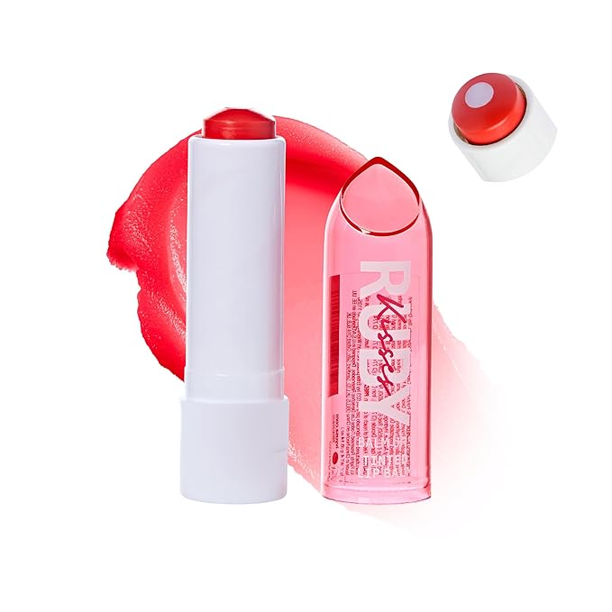 Ruby Kisses Balm Up Tinted Lip Balm, Non-Greasy Hydrating Formula, Nourishing Coconut Core & Vitamin E Infused, Care with Natural Shine, Lightweight Sheer Color (Orange Red)