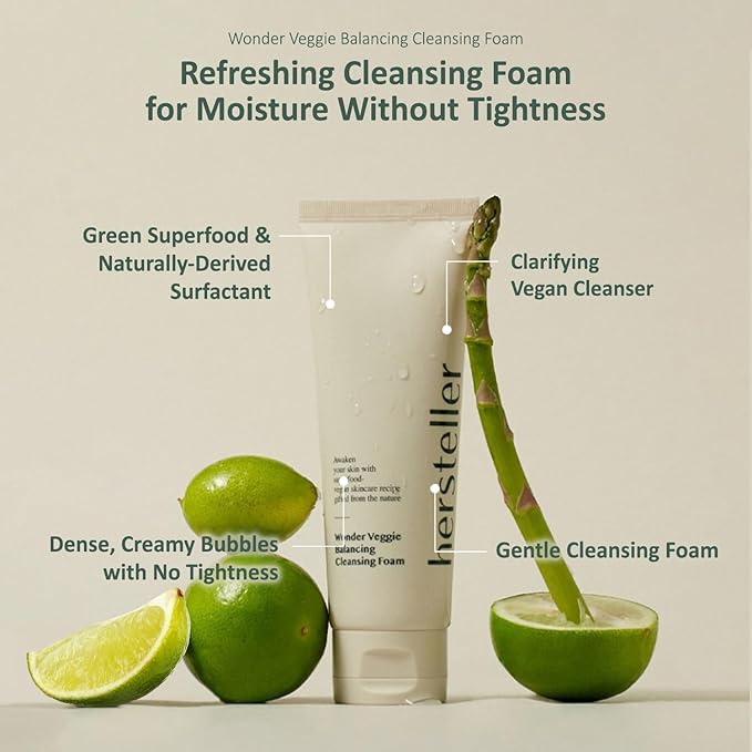 Hersteller Wonder Veggie Balancing Cleansing Foam 4.06 fl oz Vegan Hydrating Soothing Foaming Cleanser Face Wash Makeup Remover Korean Skincare