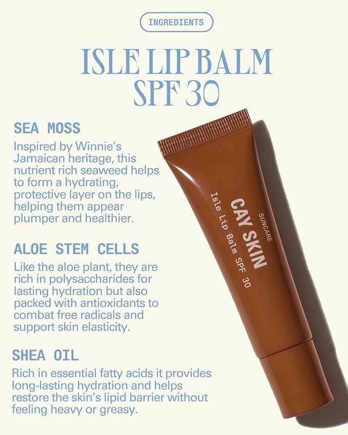 Cay Skin Isle Lip Balm SPF 30 – High Shine, Hydrating + Sheer Lip Gloss in Vanilla Brown Sugar Flavor – Formulated with Natural Ingredients for All Skin Tones – 3-Pack, Rose, Berry, Nude, 1.05 oz