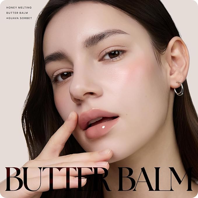 Nature Republic Honey Melting Lip Butter Balm – Hydrating Tinted Balm with Peptides, for Sheer & Glossy, Smooth & Soft Lips (GUAVA SORBET)