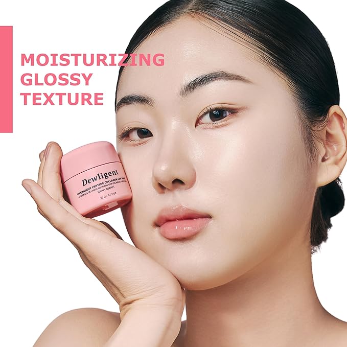 Overnight Peptide Collagen Lip Mask - Korean Sleeping Lip Mask, Peptide, Collagen, Moisturizing, Nourishing Treatment for Dry Flaky Lips (22g/0.77oz)