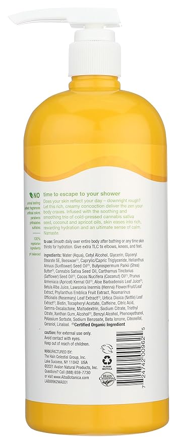 Alba Botanica Hempquility Hand & Body Lotion, Cannabis Sativa Seed Oil, 32 Oz