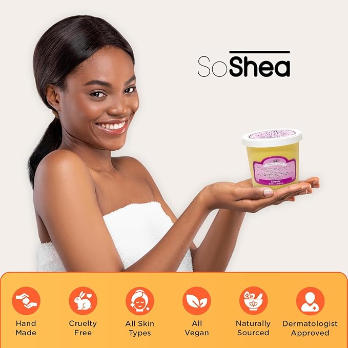 Whipped Shea Butter Lavender – 100% Pure Unrefined Raw African Shea Butter | Cold-Pressed & Cold-Processed | Rich Natural Moisturizer for Dry, Sensitive Skin & Conditions Hair | No Parabens | 11.5 oz