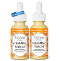 LilyAna Naturals Vitamin C Serum for Face - with Hyaluronic Acid and Vitamin E, Anti Aging Serum, Reduces Age Spots and Sun Damage, Promotes Collagen and Elastin (Double Pack)