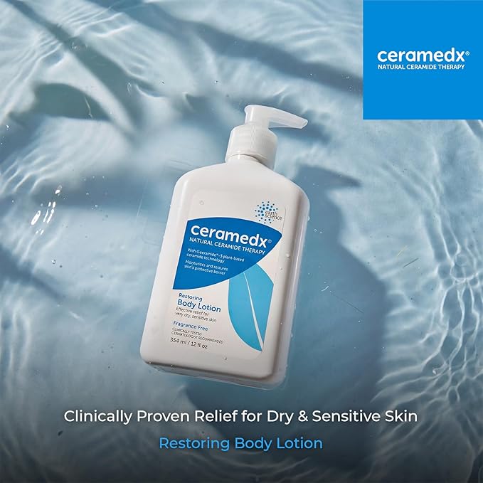 Ceramedx - Restoring Body Lotion | Natural Ceramide Lotion for Dry, Sensitive Skin | Cruelty Free, Vegan & Fragrance Free | 12 fl oz