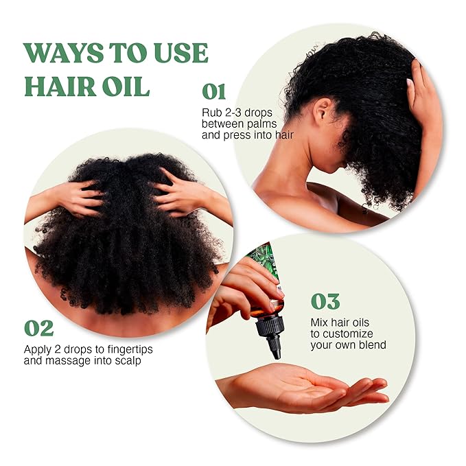 Red by Kiss Professional 99.9% Natural Hair Oil, Organic Vegan Oil Blend for Hair Growth & Refresh, Biotin Infused, Nourish & Add Shine & Smooth (Rosemary & Mint, 2.5 Fl Oz)
