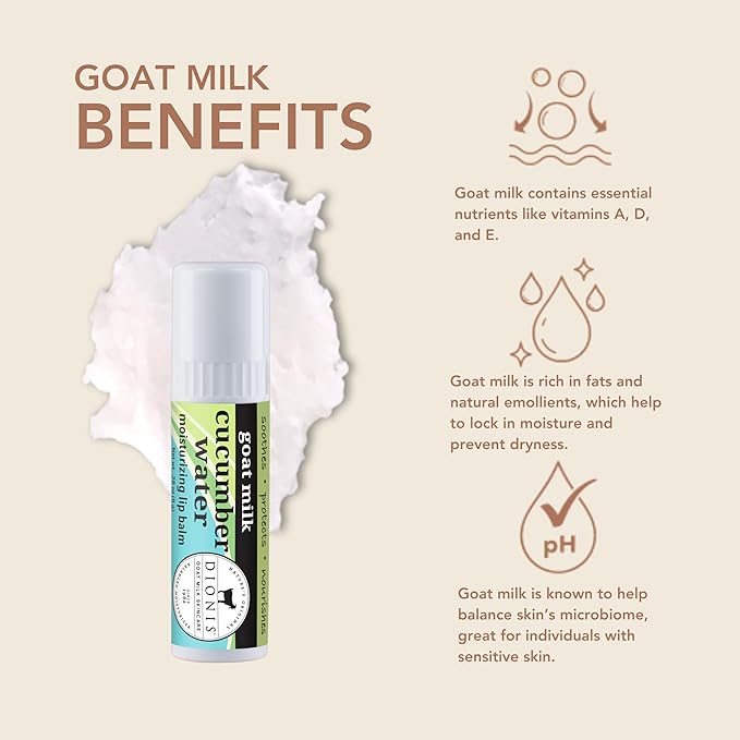 Dionis Goat Milk Lip Balm Cucumber Water 0.28oz (Pack of 6)