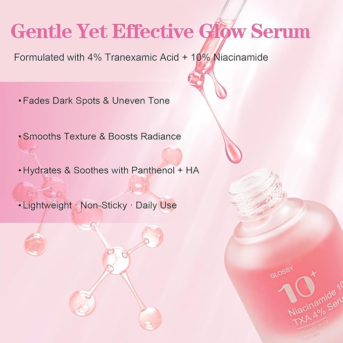 Niacinamide Serum 10% + Tranexamic Acid Serum 4%, Arbutin 2%, Hyaluronic Acid, Hydrating and Clarifying Facial Serum for Smooth, Radiant Looking Skin, Uneven Tone Care (30ml /1.01 fl.oz)