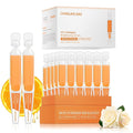 30% Vitamin C Serum with Hyaluronic Acid & Rose Stem Cells – Enhances Anti-Aging Face Serum for Wrinkles, Uneven Skin Tone, Dark Spots, Dull Skin，Korean Microneedling-Like Care 30 Ampoules