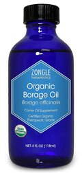Zongle Therapeutics Organic, Borage Oil, Liquid, Supplement – 100% Pure, Borage Seed Oil, 4 OZ