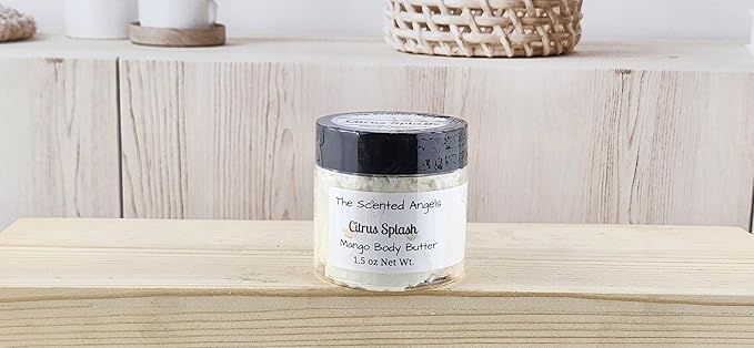 TSA Handmade Whipped Mango Citrus Splash Body Butter Cream, Luxury Body Lotion for Dry Skin, Daily Moisturizing Shea Butter, Sunflower Oil, Mothers, Fathers, Women, Men, Teens, 1.5 oz Jar