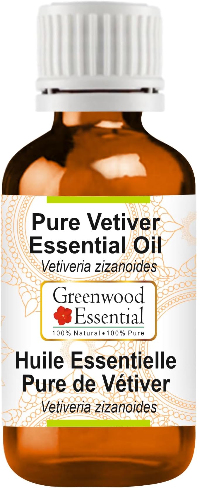 Greenwood Essential Vetiver Essential Oil (Vetiveria zizanoides) Pure | Non-Sticky | Non-Greasy | Lightweight | Men & Women | All Skin Types | Steam Distilled 5ml (0.16 oz)