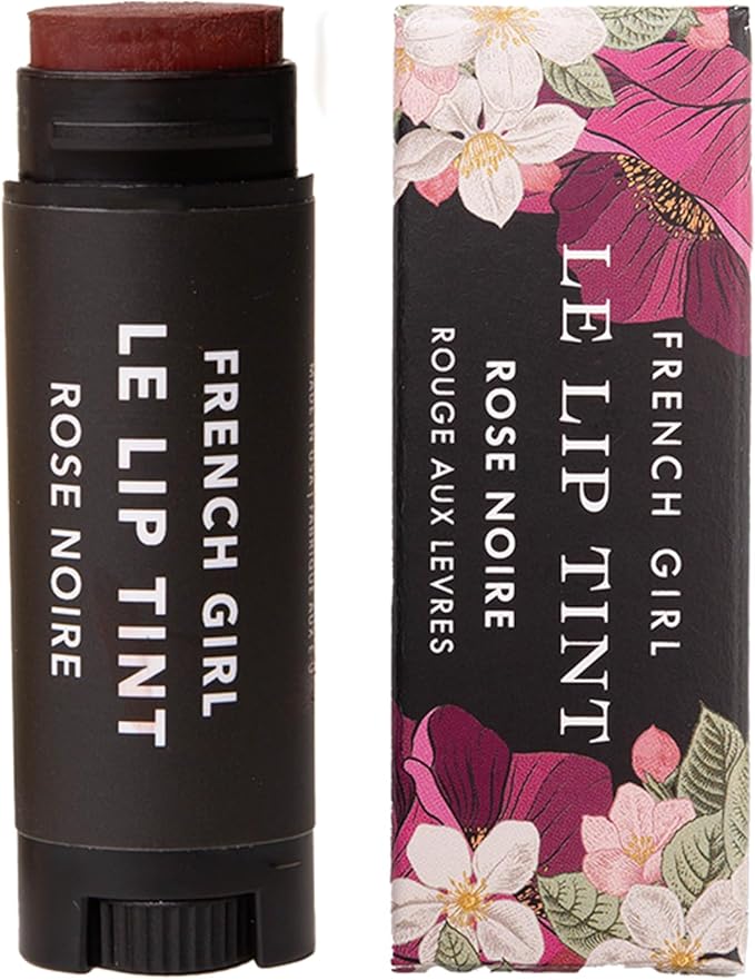 French Girl Le Lip Tint - Moisturizing & Hydrating Lip Balm for Sheer, Buildable Coverage & Shine, Clean Formula, Organic Ingredients, Vegan & Cruelty-Free - Rose Noire