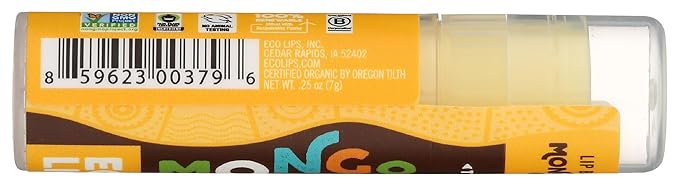 ECO LIPS Organic Mongo Kiss Vanilla Honey Lip Balm, 0.25 OZ
