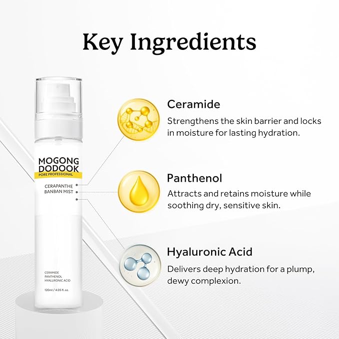 Cerapanthe Pore Care Face Cream Mist – 4.05 fl oz | Dual-Layer Hydrating Spray with Ceramide, Panthenol & Hyaluronic Acid | EWG Green, Deep Moisture for All Skin Types, Daily Use