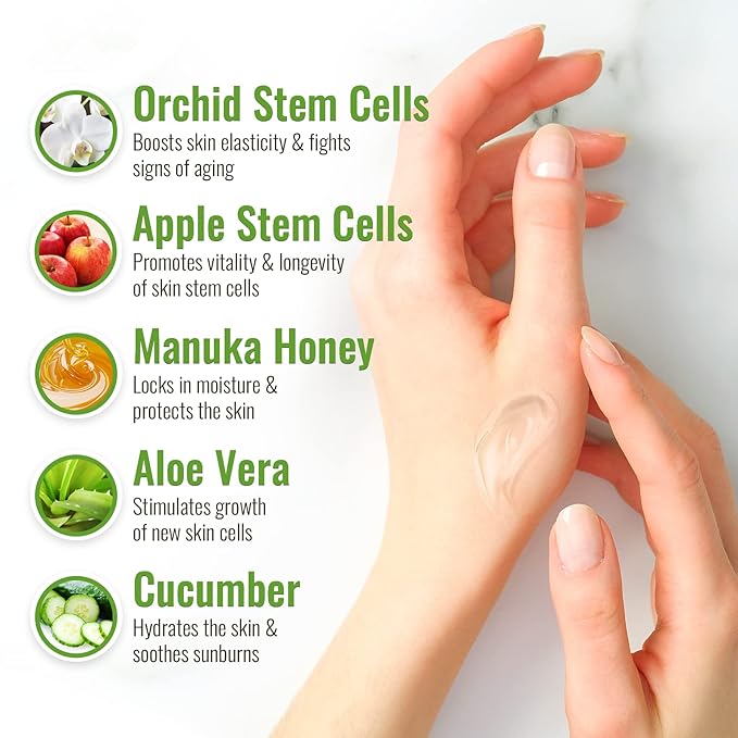 Wild Naturals 100% Pure Aloe Vera Gel with Manuka Honey – Organic Gel for Sunburn Relief, Acne, Scars & Dry Scalp – Moisturizing Gel for Face, Hair & Body