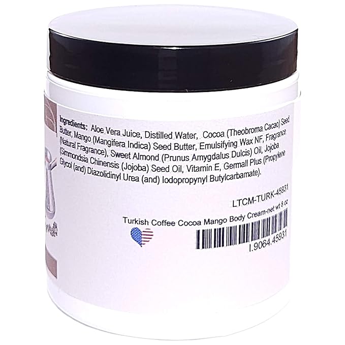 Blossom to Bath Turkish Coffee Cocoa Mango Body Cream (8 Ounce) - Natural Fragrance - Feels Like A Lotion And Works Like A Butter with a Sweetly Rich And Spicy Scent