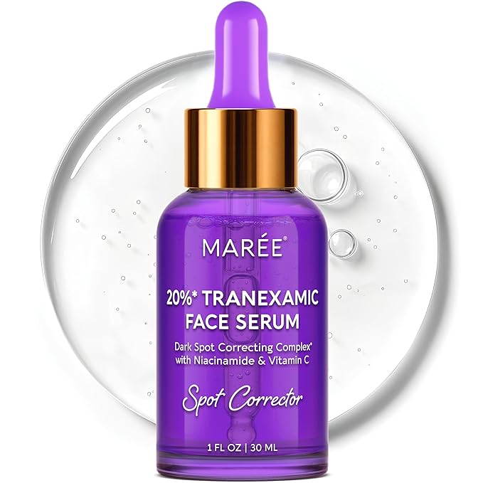 MAREE 20% Tranexamic Acid Serum Complex with Niacinamide & Vitamin C – Serum for Face & Body Dark Spot Corrector – Age Spots Hyperpigmentation Care Remover – Brightening Acido Tranexamico para Manchas