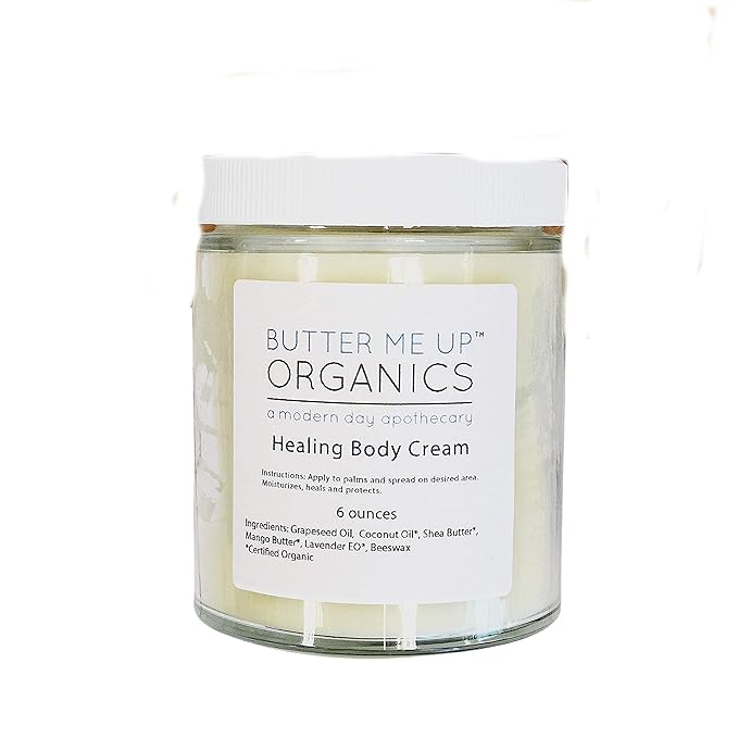 8 oz. Healing Body Cream Organic Deep Moisturizer Lotion for Dry Skin/Butter Me Up Organics