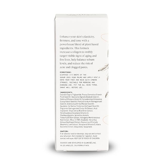 Blumenes Surreal Silk Lifting & Plumping Serum – Helps Reduce the Appearance of Wrinkles & Dark Spots with Vitamin C, Marine & Plant-Based Complex – Collagen Production Support & Sculpting Serum– 30ml