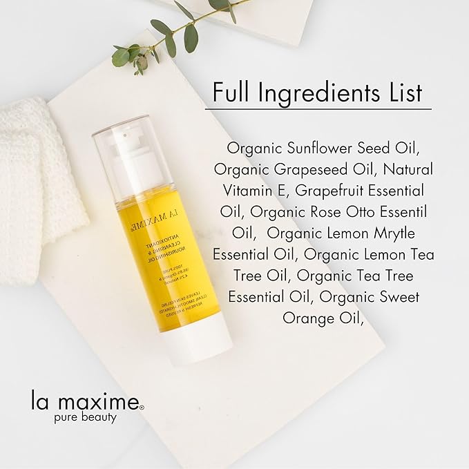 Antioxidant Cleansing and Nourishing Oil, Gentle Makeup Remover & Hydrating Facial Cleanser (2.7 Fl Oz / 80ml)