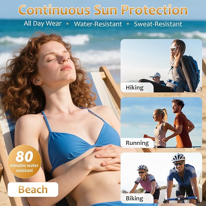 Mineral Sunscreen with Non-Toxic Zinc Oxide SPF 50, Organic Natural Beef Tallow Sunblock with Honey Beeswax, Non Greasy Formula for Face, Body and Skin - Women and Men, 2.82 oz (80g)