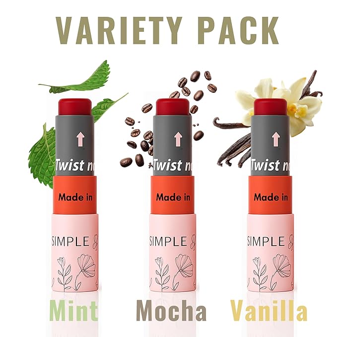 Natural Honey Lip Balm - 100% Grassfed Beef Tallow, Natural Raw Honey & Argan Oil - Ultra Moisturizing, Conditioning, Chemical Free - 3 Pack (3x0.15 oz) Tinted