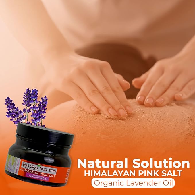 WBM Himalayan Salt Body Scrub with Organic Lavender Oil, Relaxing and Purifying Deep Cleansing – 12.3 oz (Pack of 2)