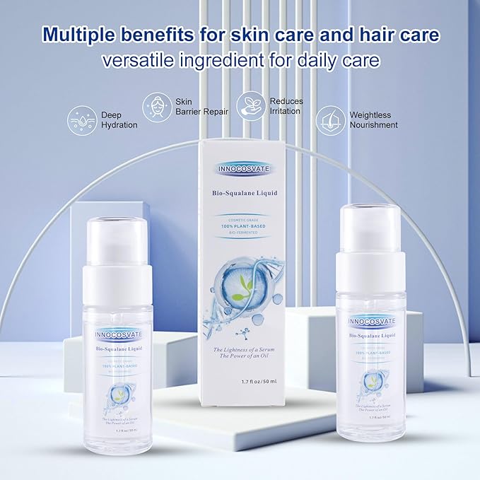 100% Plant-Based Squalane Oil – Bio-Fermented Skin Barrier Repair Serum, Anti-Aging Moisturizer, Non-Greasy Hydration for All Skin Types