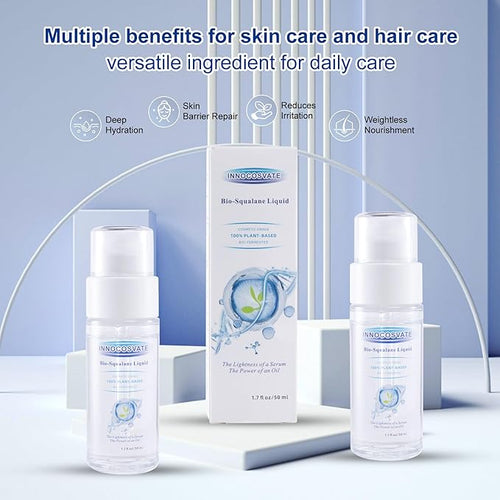 100% Plant-Based Squalane Oil – Bio-Fermented Skin Barrier Repair Serum, Anti-Aging Moisturizer, Non-Greasy Hydration for All Skin Types