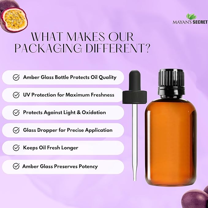 Pure Carrier and Essential Oils for Skin Care, Hair, Body Moisturizer for Face Aging Skin Care (Maracuja Oil (Passion Fruit, 4oz)