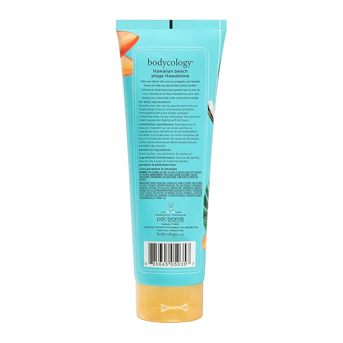 Bodycology Shea Butter Body Cream, Hawaiian Beach, 8 oz (Pack of 2)
