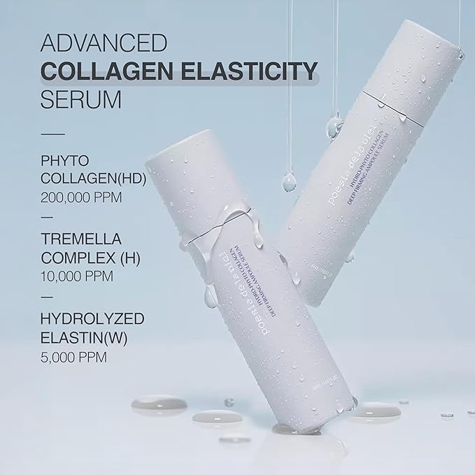 POESIA Hydro-Phyto Collagen Firming Ampoule Serum – Plant-Based Collagen + Niacinamide & Adenosine | Brightening & Firming K-Beauty Serum | All Skin Types | 1.62 fl oz