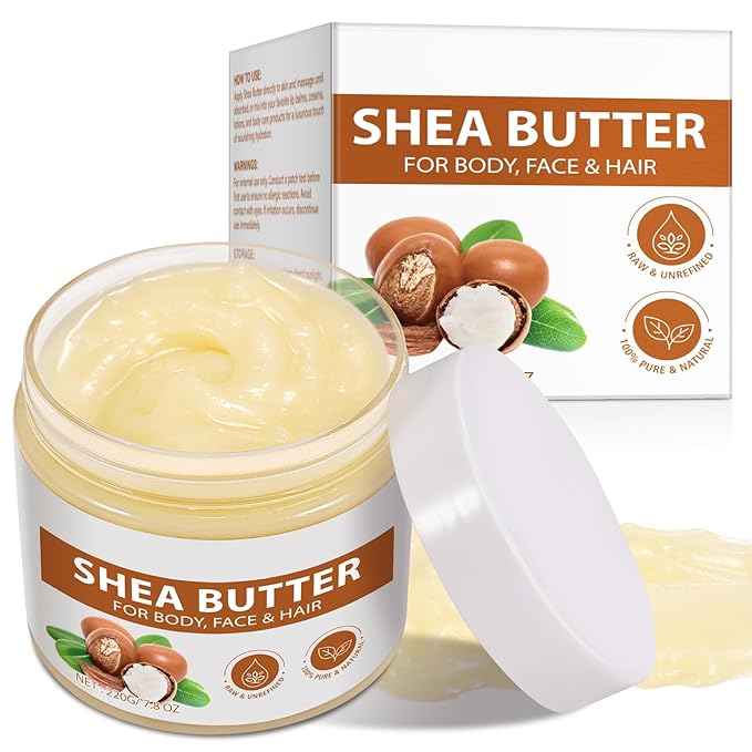A r b c r n Raw Organic Shea Butter,Natural Unrefined Moisturizer for Dry Skin, Deep Hydration & Locking Water, Keeps Skin and Hair Moisturizing 7.8 OZ