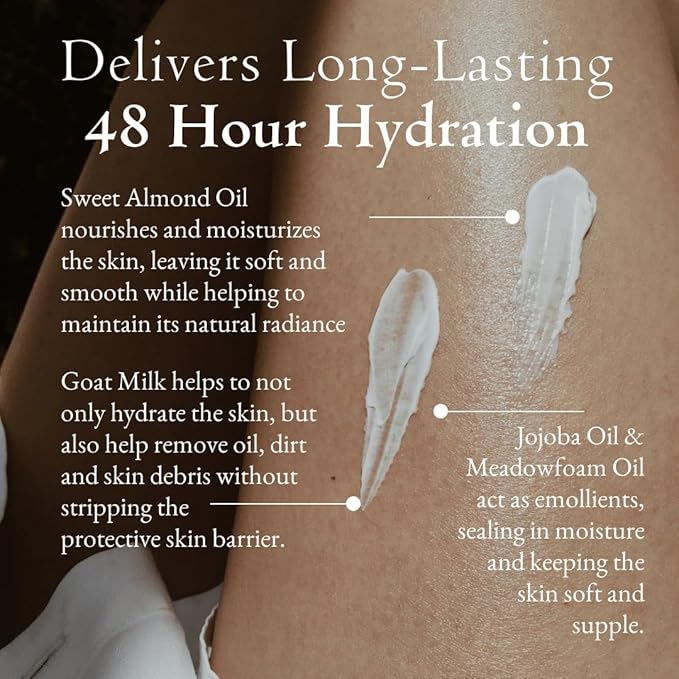 Goat Milk Body Lotion for Dry Sensitive Skin – Honey Suckle Natural Moisturizer for Face, Hands & Body – Handmade, Fast-Absorbing, Lightweight, Non-Greasy – Multiple Scents 16oz