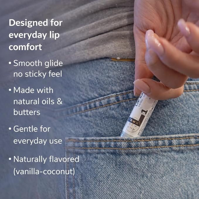 Vanilla 100% Natural Lip Balm | Moisturizing Lip Care with Almond Oil, Cocoa Butter, Shea Butter & Beeswax | Hydrating Repair Formula for Soft & Smooth Lips | L1 KØØZMETIK