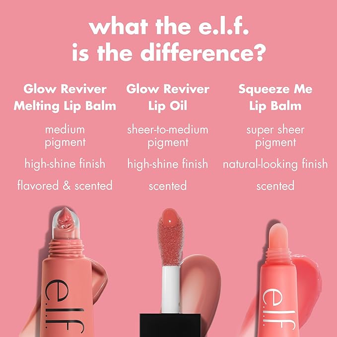 e.l.f. Glow Reviver Melting Lip Balm, Hydrating Tinted Lip Balm For A Glossy Finish & Soft, Supple Lips, Vegan & Cruelty-Free, Wild Cherry, (Pack of 2)