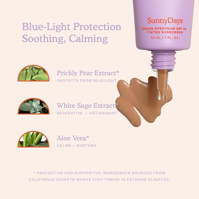 Tower 28 SunnyDays SPF 30 Tinted Moisturizer - 2-in-1 Buildable Coverage Foundation + Mineral Sunscreen for Face - Zinc Oxide, Aloe & Prickly Pear for Sensitive Skin - 55 Deep/Golden (1 oz)